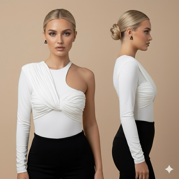 Goddess Sculpt One-Shoulder Bodysuit - Picture 2 of 12